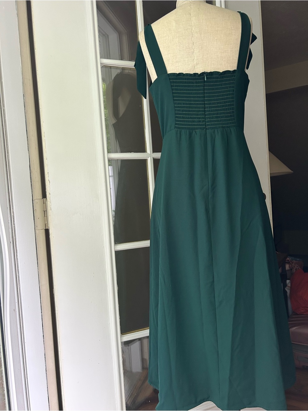 Petal & Pup Laurel Emerald Square-Neck Midi Dress Sz. 6 - Picture 5 of 10